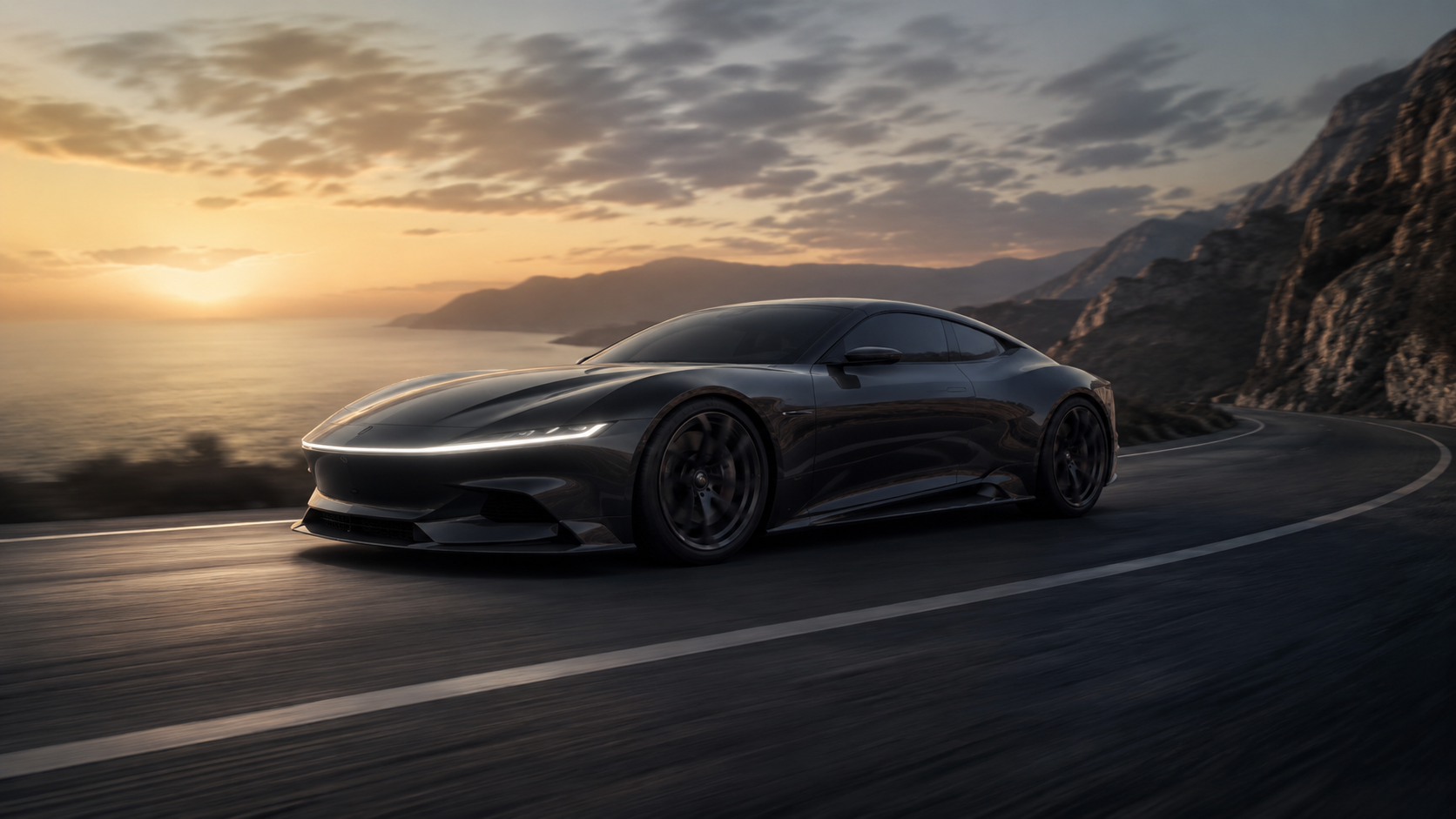 NOVA GT in motion on a coastal road